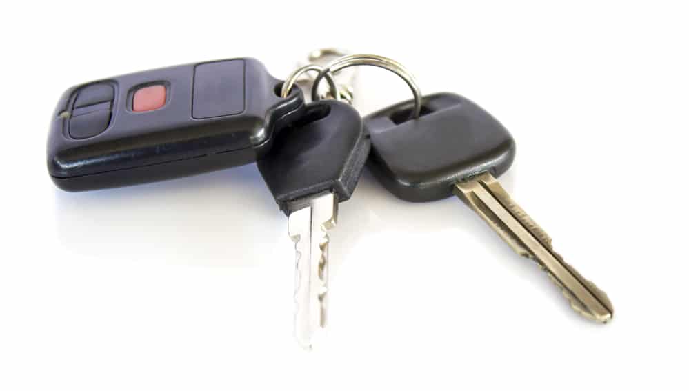remote car key on white background
