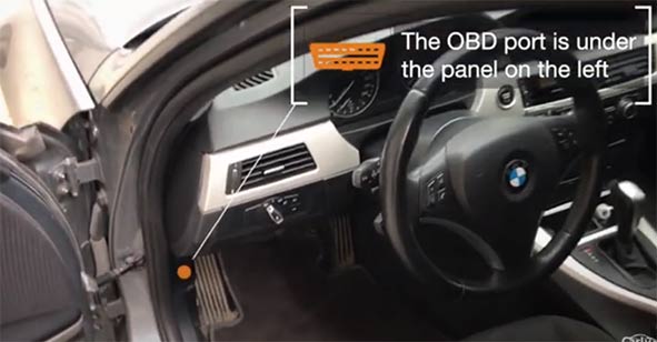 Where is the OBD2 port in my BMW 3 E90 (2005-2013)