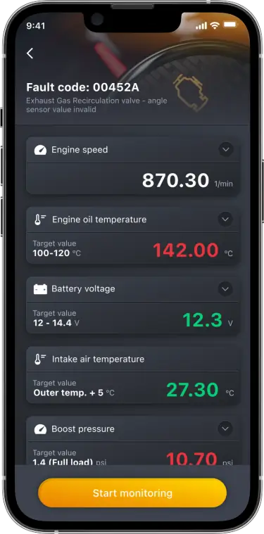 An image of a mini cooper code reader displaying advanced diagnostic functions.